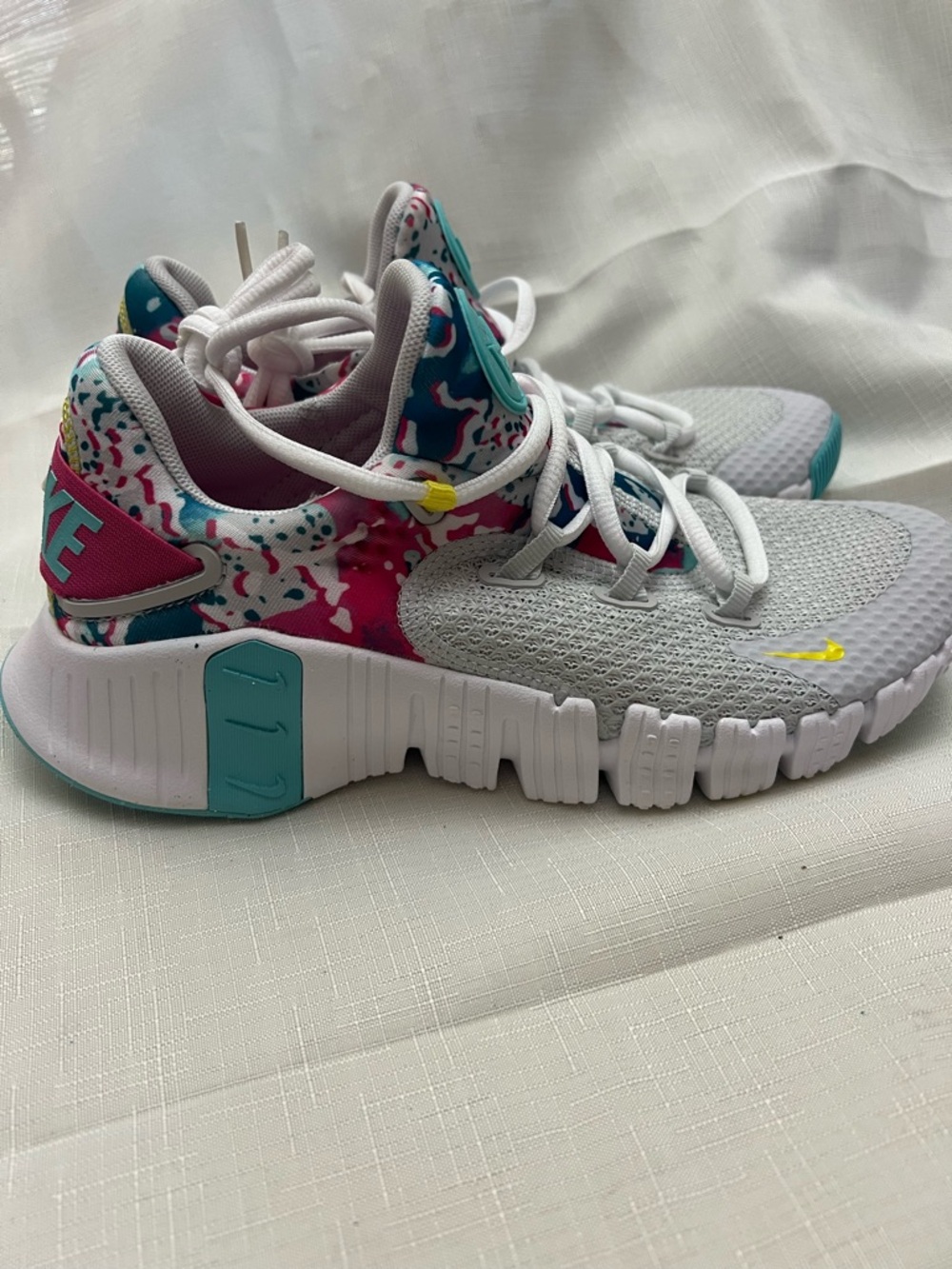 NikeGray Whitw  Teal and Pink Accents